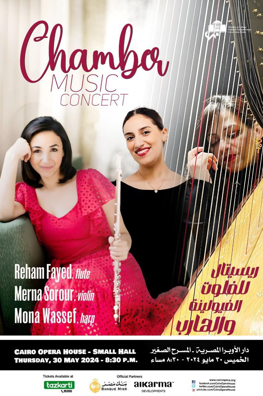 A Musical Fusion of Flute, Violin, and Harp at Small Hall